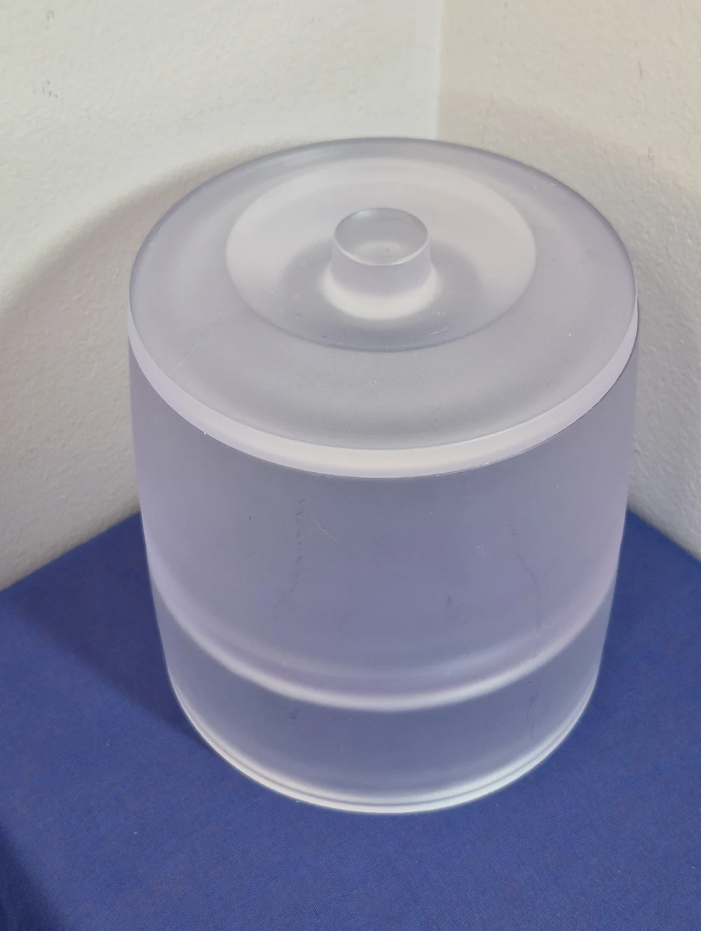 Rare Vintage Clear Frosted Thick Lucite Ice Bucket MCM